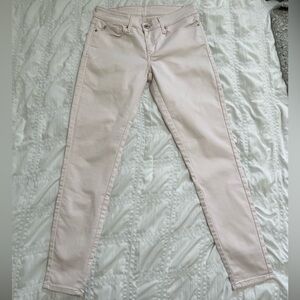 Denizen Levi’s Light Pink Low Rise Jegging Jeans Rose Gold Accents Size 29